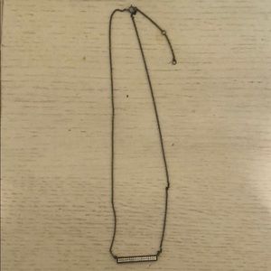 Never worn black with crystal bar necklace